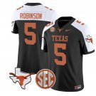 Men's Texas Longhorns Bijan Robinson Black F.U.S.E. State Map & SEC Patch Stitched Jersey