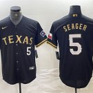 Men's Texas Rangers Corey Seager Number Black Gold Cool Baseball Jersey