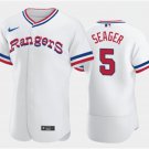 Men's Texas Rangers Corey Seager White Throwback Stitched Flex Base Jersey