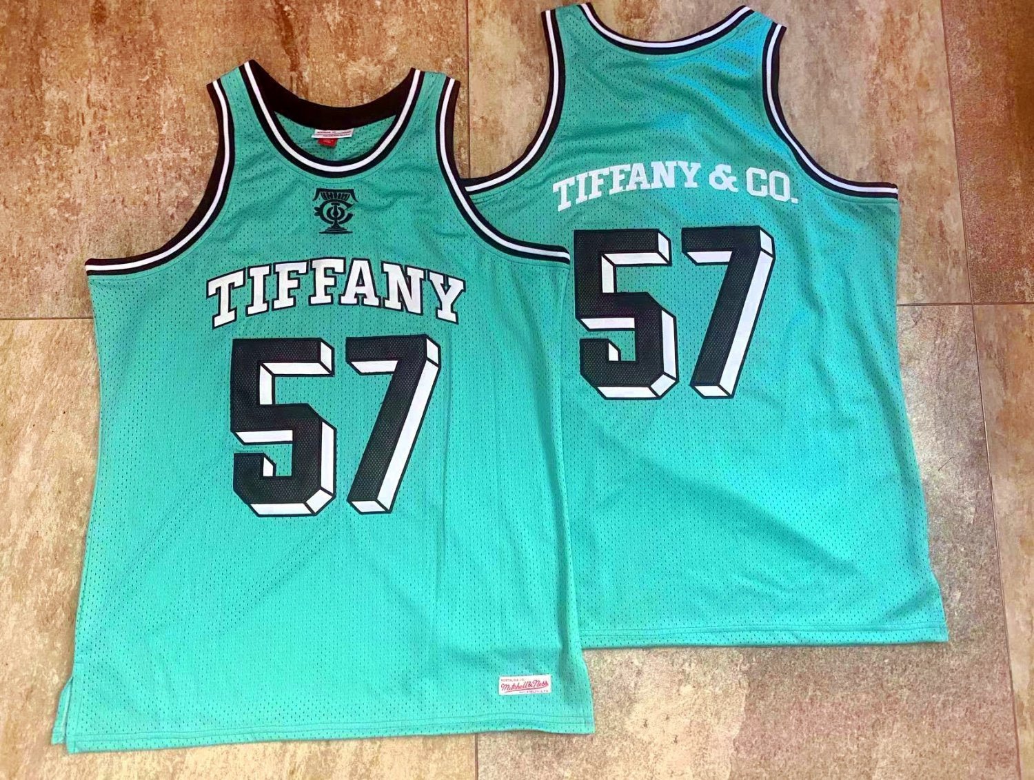 Men's Tiffany & Co. x SPALDING x Mitchell & Ness Basketball Jersey Green 2024