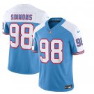 Men's Titans Jeffery Simmons 2023 FUSE Blue Football Retro Jersey