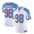 Men's Titans Jeffery Simmons 2023 FUSE White Blue Retro Football Jersey