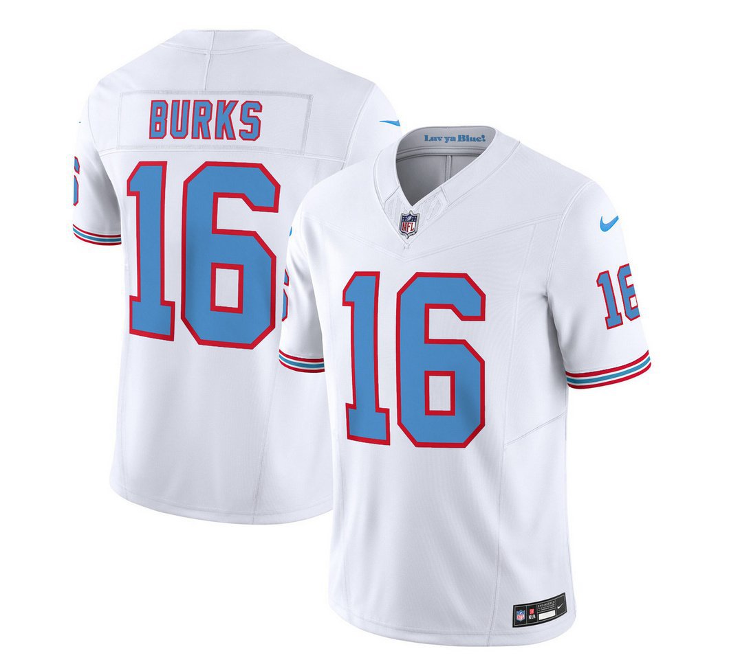 Men's Titans Treylon Burks 2023 FUSE White Football Jersey
