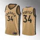 Men's Toronto Raptors Jontay Porter Gold 2024 City Edition Jersey