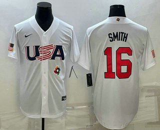 Men's USA Baseball Will Smith 2023 White World Baseball Classic Stitched Jersey