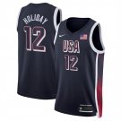 Men's USA Basketball Jrue Holiday Navy 2024 Swingman Stitched Jersey