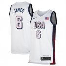 Men's USA Basketball LeBron James White 2024 Swingman Stitched Jersey