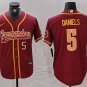 Men's Washington Commanders Jayden Daniels Burgundy Baseball Jersey