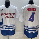 Men's Womens Puerto Rico Baseball Yadier Molina 2023 Red World Classic Jersey