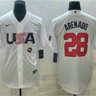 Men's Womens USA Baseball Nolan Arenado 2023 White World Baseball Classic Jersey