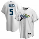 Mens Womens Youth Bay Rays Wander Franco Throwback Cool Jersey White