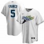 Mens Womens Youth Bay Rays Wander Franco Throwback Cool Jersey White