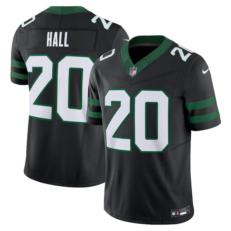 Men's Womens Youth Jets Breece Hall Black 2023 F.U.S.E. Vapor Stitched Football Jersey