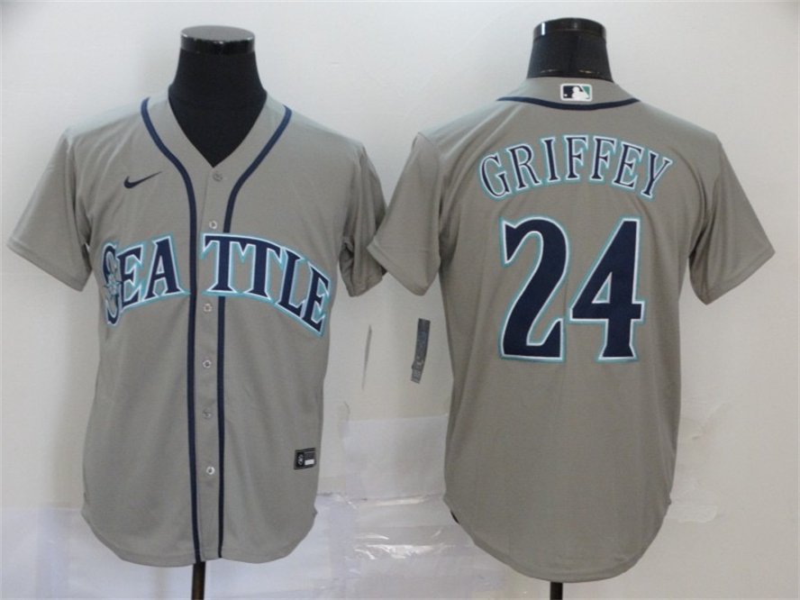 Mens Womens Youth Mariners Ken Griffey Cool Baseball Jersey Grey