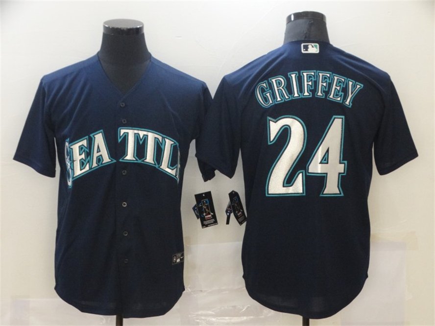 Mens Womens Youth Mariners Ken Griffey cool baseJersey navy