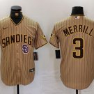 Mens Womens Youth San Diego Padres Jackson Merrill Jersey Tan Brown