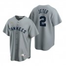 Mens Womens Youth Yankees Derek Jeter Cooperstown Collection Cool Jersey Grey