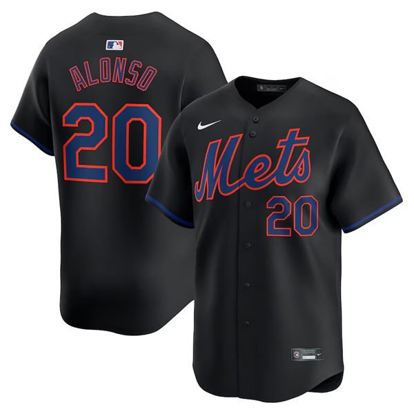 Men's Youth New York Mets Pete Alonso 2024 Black Alternate Limited Jersey