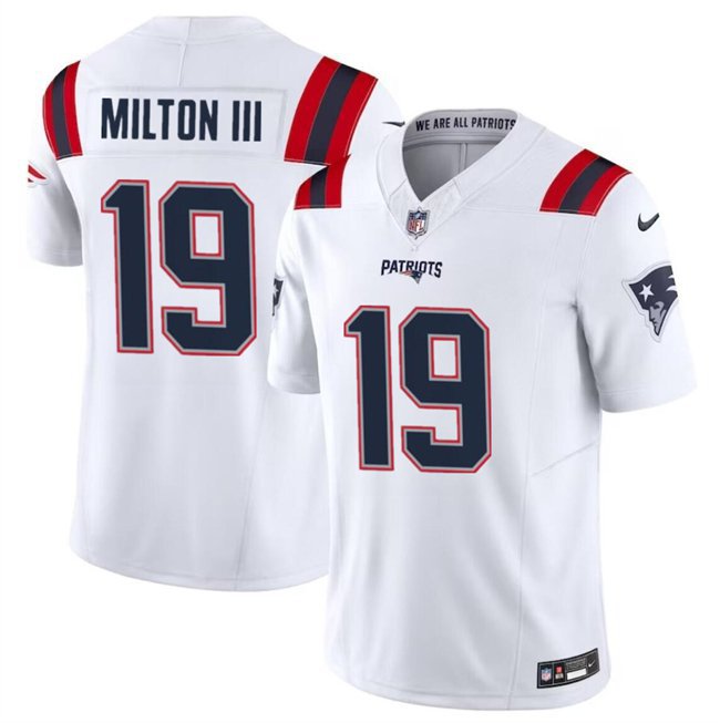 New England Patriots Joe Milton III White 2023 F.U.S.E. Vapor Limited Football Jersey