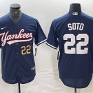 New York Yankees Juan Soto Number Navy Cool Base Stitched Jersey