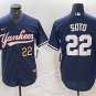 New York Yankees Juan Soto Number Navy Cool Base Stitched Jersey