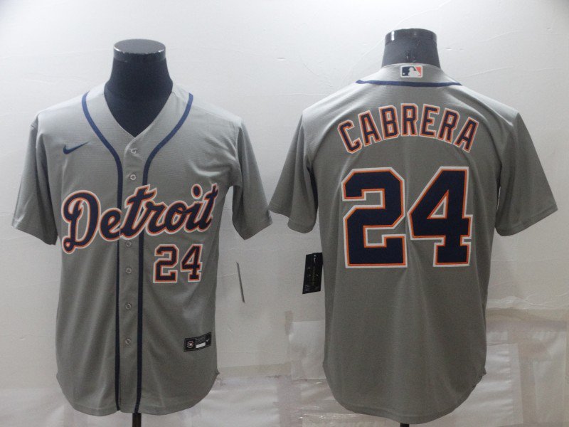 Tigers Miguel Cabrera Cool Base Jersey gray