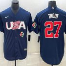 USA Baseball Mike Trout 2023 Navy World Baseball Classic Stitched Jersey