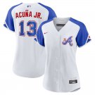Women's #13 Ronald Acuna Jr. Atlanta Braves City Connect White Jersey