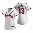 Women's #13 Ronald Acuna Jr. Atlanta Braves White Home Cool Base Jersey