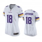 Women's #18 Justin Jefferson Minnesota Vikings White Game Jersey