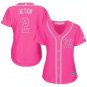 Women's #2 Derek Jeter New York Yankees Pink Jersey