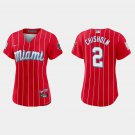 Women's #2 Jazz Chisholm Miami Marlins City Connect Cool Base Red Jersey