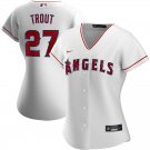Women's #27 Mike Trout Los Angeles Angels  White Home Cool Base Jersey