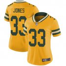 Women's #33 Aaron Jones Green Bay Packers Color Rush Limited Yellow Jersey