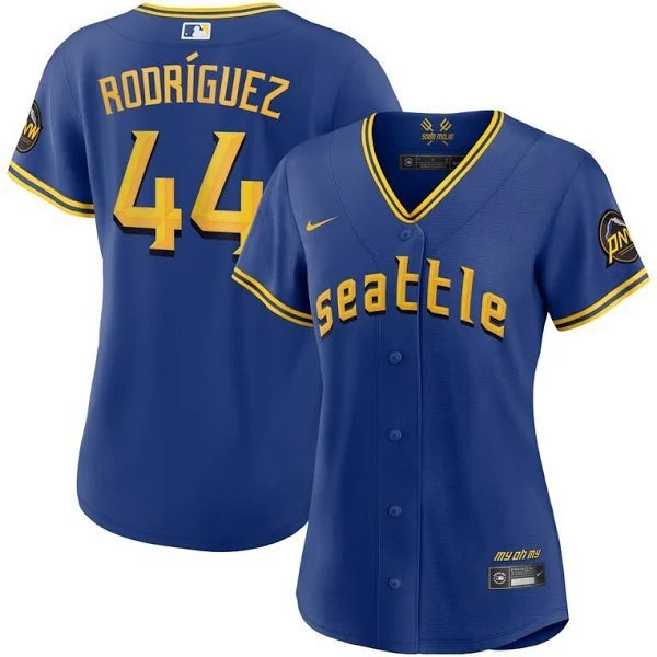 Women's #44 Julio Rodriguez Seattle Mariners City Connect Cool Base Blue Jersey
