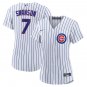 Women's #7 Dansby Swanson Chicago Cubs White Home Cool Base Jersey
