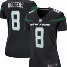 Women's #8 Aaron Rodgers New York Jets Black Game Jersey