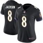 Women's #8 Lamar Jackson Baltimore Ravens Color Rush Limited Black Jersey