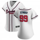 Women's #99 Spencer Strider Atlanta Braves White Home Cool Base Jersey