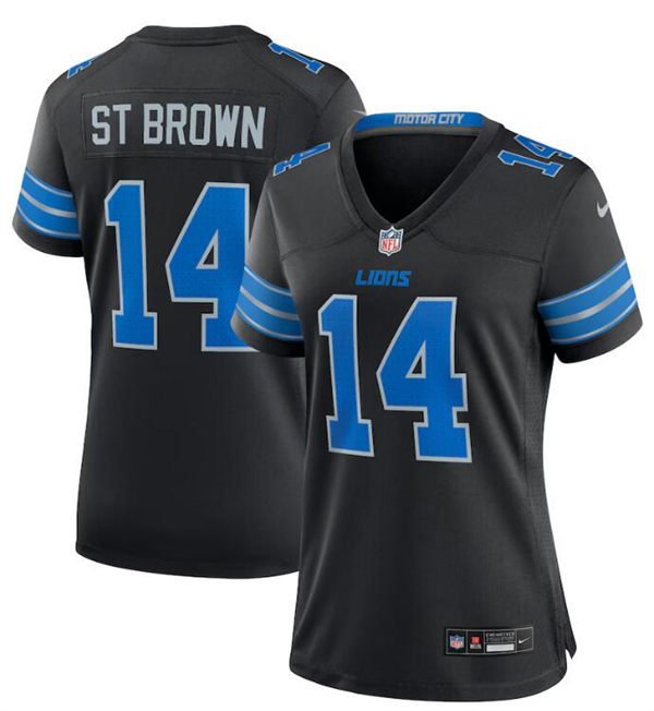 Womens Detroit Lions Amon-Ra St. Brown 2024 Vapor F.U.S.E. Limited Jersey Black