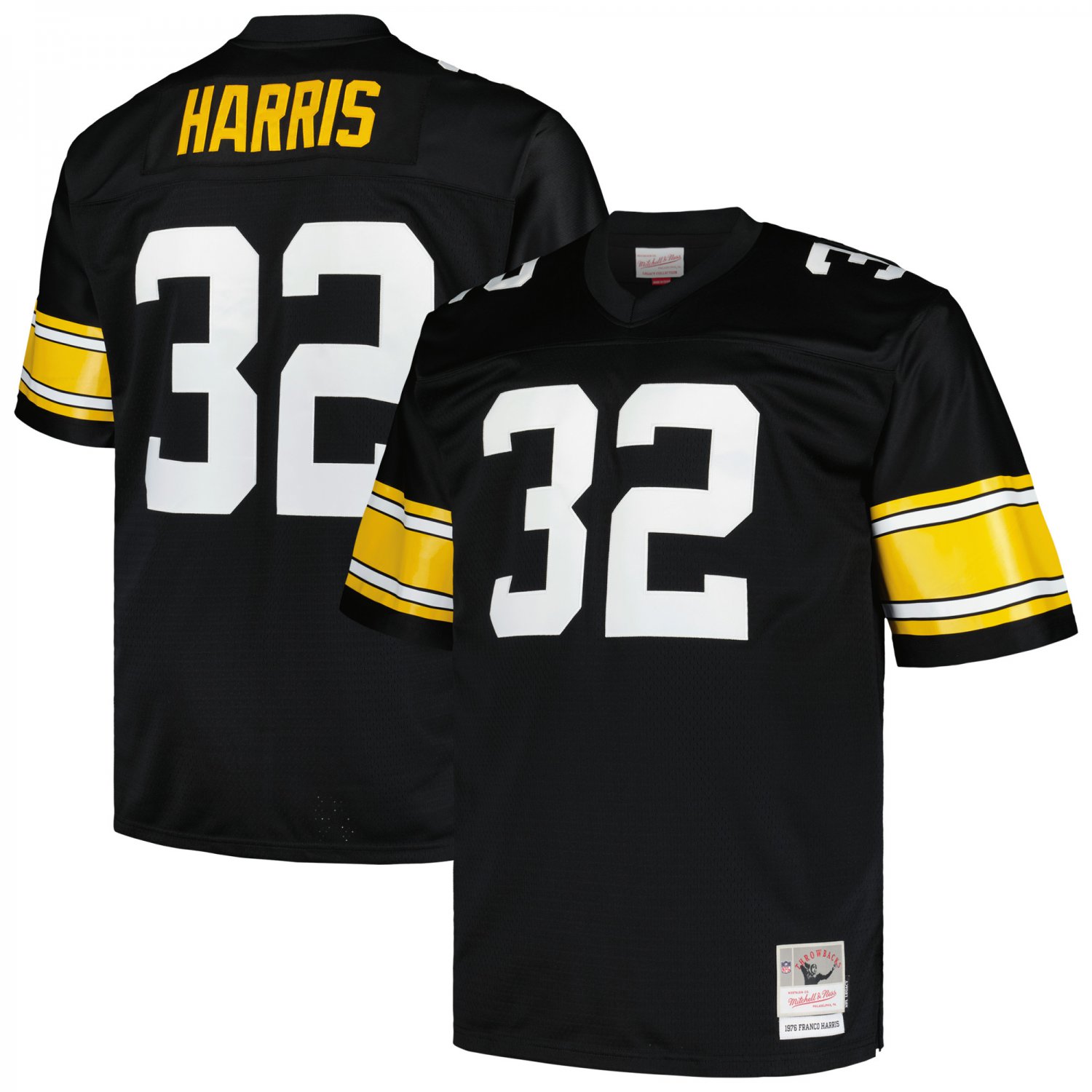 Mitchell & Ness Franco Harris Black Pittsburgh Steelers Big & Tall 1976 Legacy Retired Player Jersey