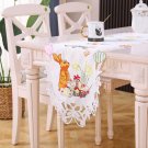 Spring Embroidered Easter Bunny Egg Floral Placemat Tablecloth 15"x70" White Spring Embroidered Easter Bunny Egg Floral Placemat Tablecloth 15"x70" White