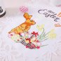 Spring Embroidered Easter Bunny Egg Floral Placemat Tablecloth 15"x70" White