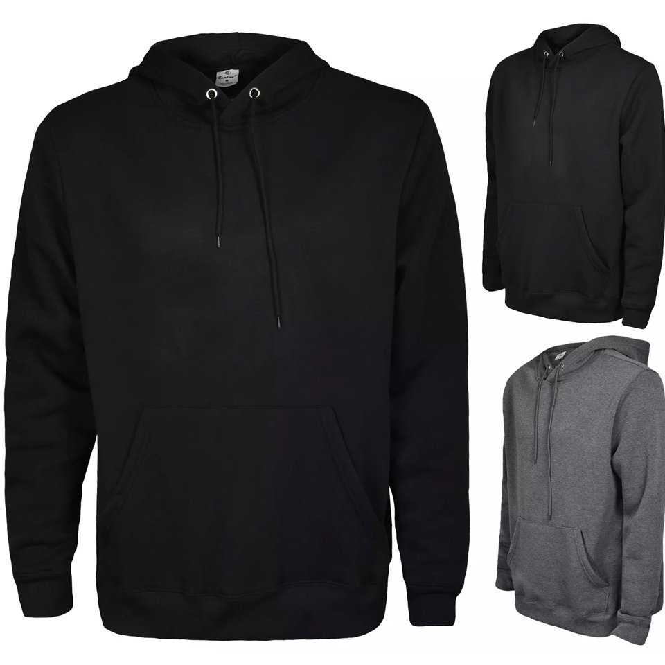 Mens Pullover Hoodie Fleece Sweatshirt Hoody Men Plain Hooded Jumper Top S - 2XL