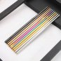 Luxury Gift Set Chinese Reusable Custom Cooking Portable Gold Food Grade Stainless Steel Chopsticks