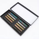 Luxury Gift Set Chinese Reusable Custom Cooking Portable Gold Food Grade Stainless Steel Chopsticks