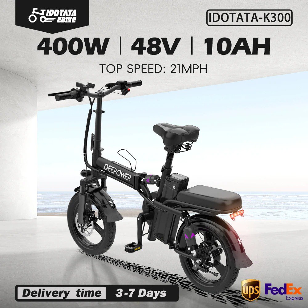 48V 10Ah Foldable Electric Bike Throttle,400W Motor Electric Bicycle for Adults, Mini Ebike