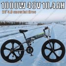 E-Bicycle 1000W High Power Motor 48V10.4AH Battery 26*4.0 Inch Tire Mountain E-Bike City