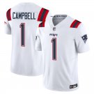 New England Patriots 1 Will Campbell White Stitched Jersey