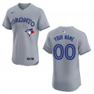 Men's & Youth Blue Jays #00 Custom Name And Number Gray Stitched Jersey